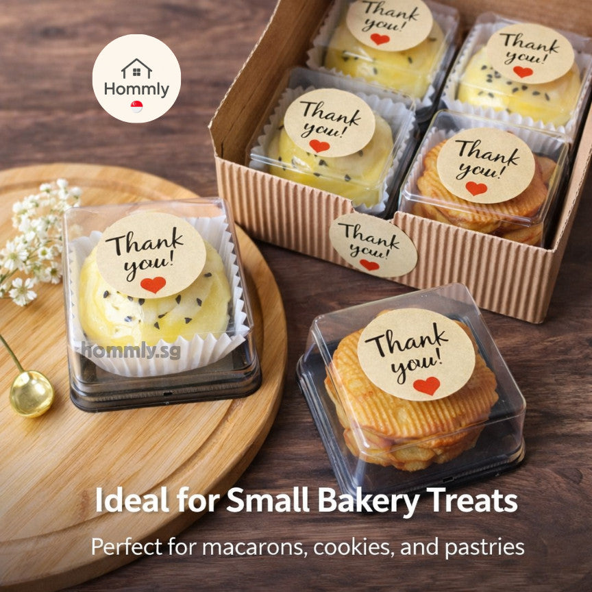 [Hommly SG Intock] Cute Thank You Stickers | Handmade Stickers | Bakery Cake Packaging Sealing Labels
