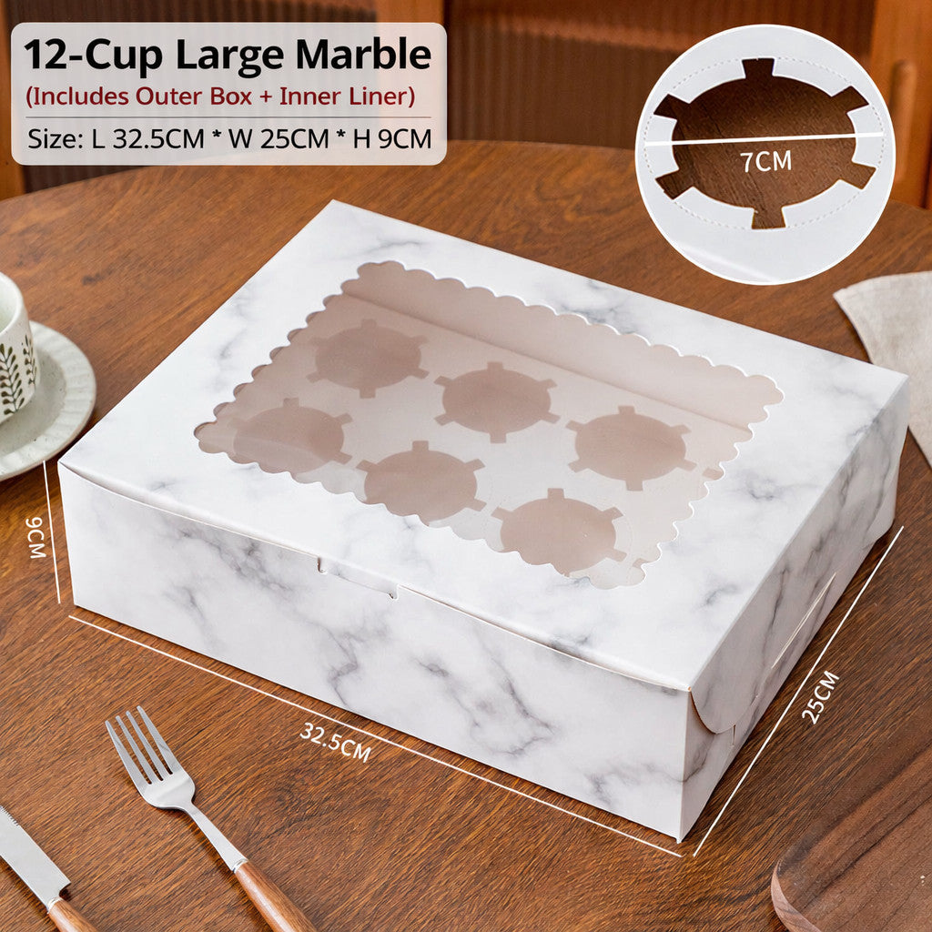 [Hommly SG Instock] 1/2/4/6/8/12/24 Cavities Window Cupcake Box/Muffin Box/Cake Box/Cupcake Liner