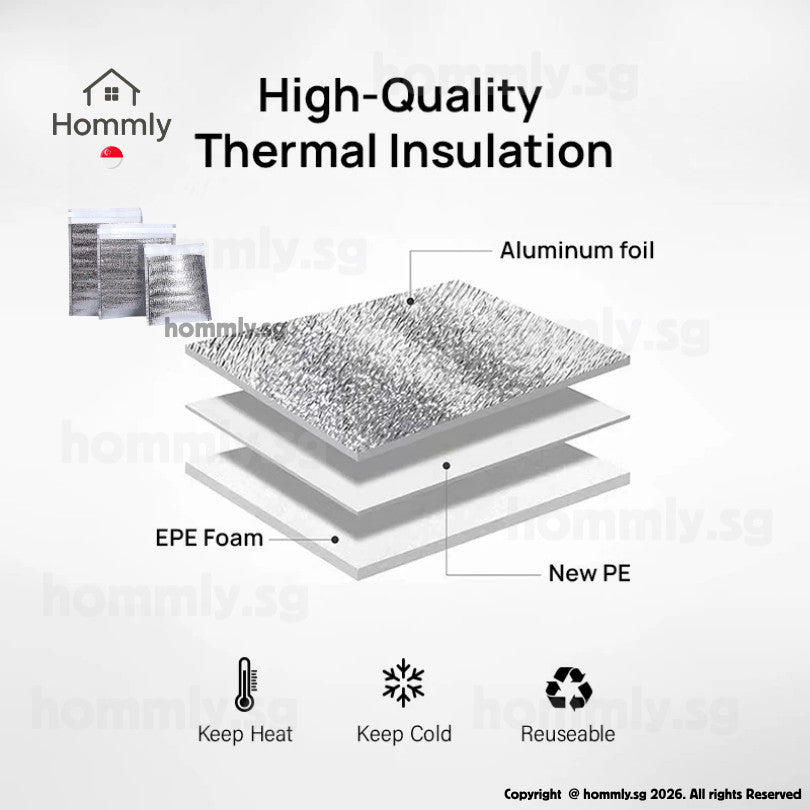 [Hommly SG Instock] Aluminium Foil Bag | Thermal Bag | Cooler Insulated Bag | Food Delivery Bag