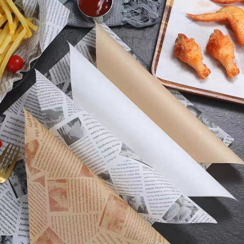 [Hommly SG Instock] 50pcs Greaseproof Paper/Oil absorbing Paper Ready Cut Precut Size/Food Packaging Paper