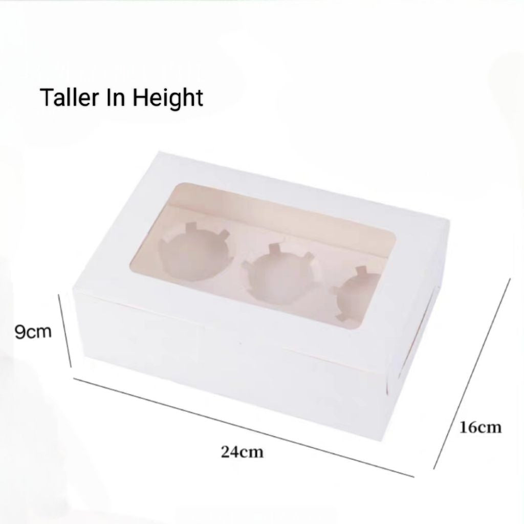 [Hommly SG Instock] 1/2/4/6/8/12/24 Cavities Window Cupcake Box/Muffin Box/Cake Box/Cupcake Liner
