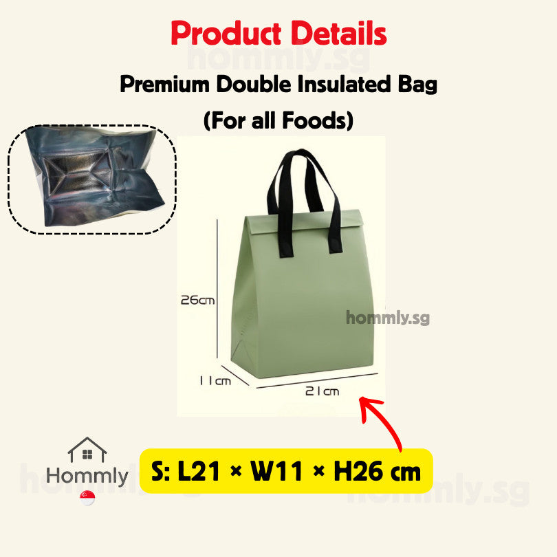 [Hommly SG Instock] Aluminum foil bag | Insulated Bag | Thermal Bag | Food Delivery Bag | Cooler bag for Frozen Food