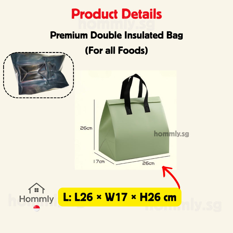 [Hommly SG Instock] Aluminum foil bag | Insulated Bag | Thermal Bag | Food Delivery Bag | Cooler bag for Frozen Food