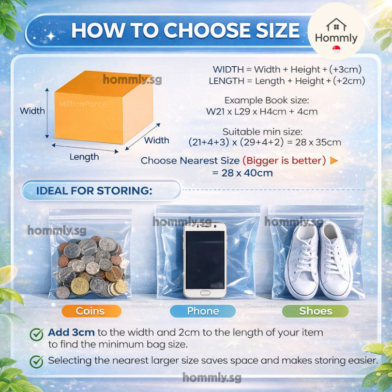 [Hommly SG Instock] Transparent Zipper Bag | Zip Bag | Zip and lock Bag | Food Storage Bag | Resealable Sealed Bag