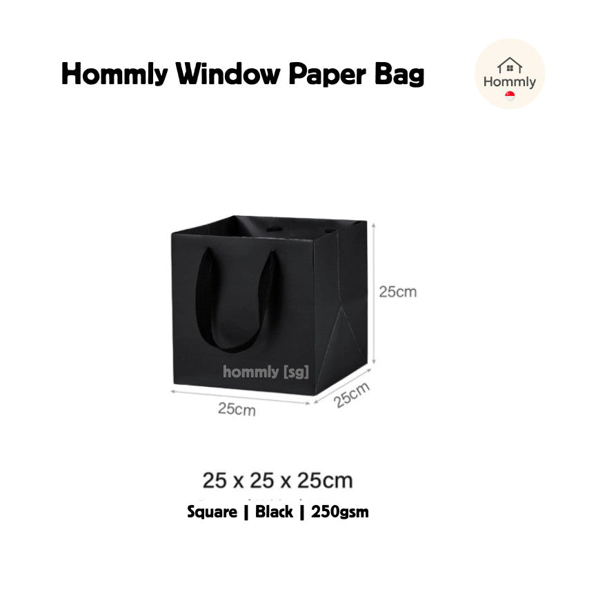 [Hommly SG Instock] Square Colour Paper Bag Cake carrier Gift bag Kraft Paper Bags Gift Bags Xmas Christmas Dessert bag