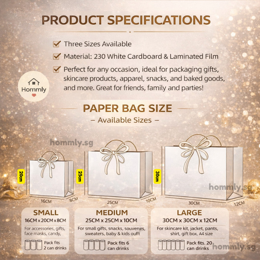 [Hommly SG Ready Stock CHEAPEST] Premium gift bag/Christmas bag/Birthday Party Goodie Bag Paper Bags for CNY