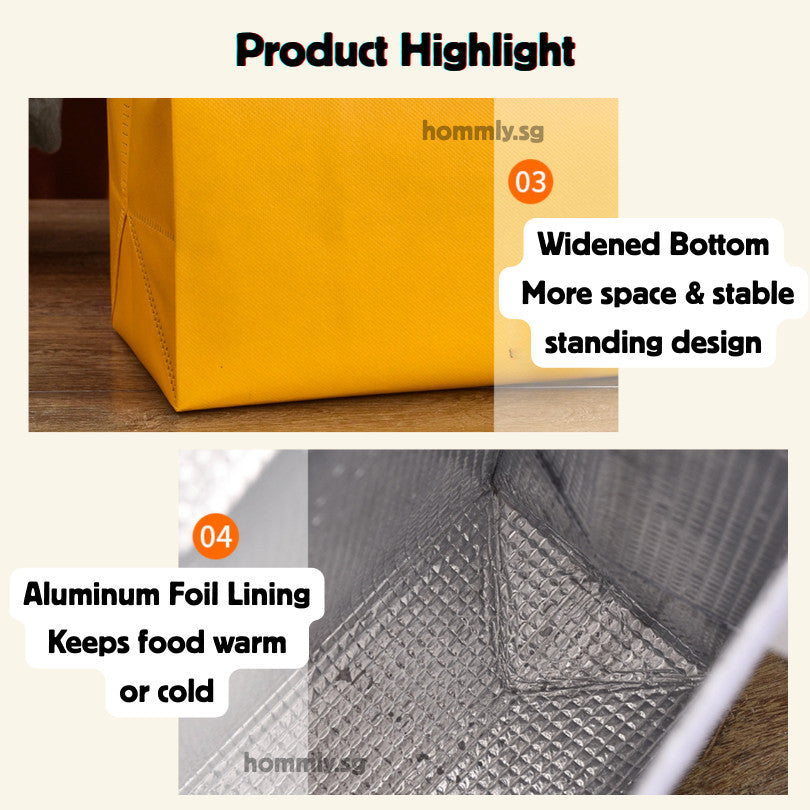 [Hommly SG Instock] Aluminum foil bag | Insulated Bag | Thermal Bag | Food Delivery Bag | Cooler bag for Frozen Food