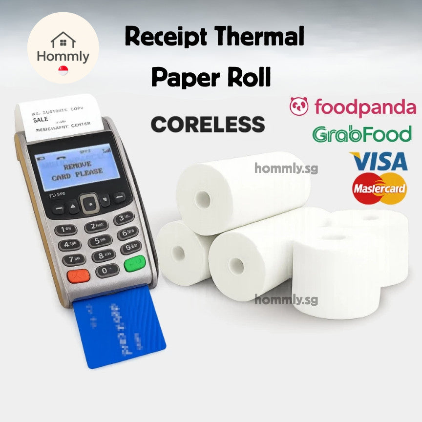 [Hommly SG Instock] Coreless Thermal Paper Roll | Receipt Paper Roll | Nets Paper roll | Thermal Roll | POS Receipt Roll