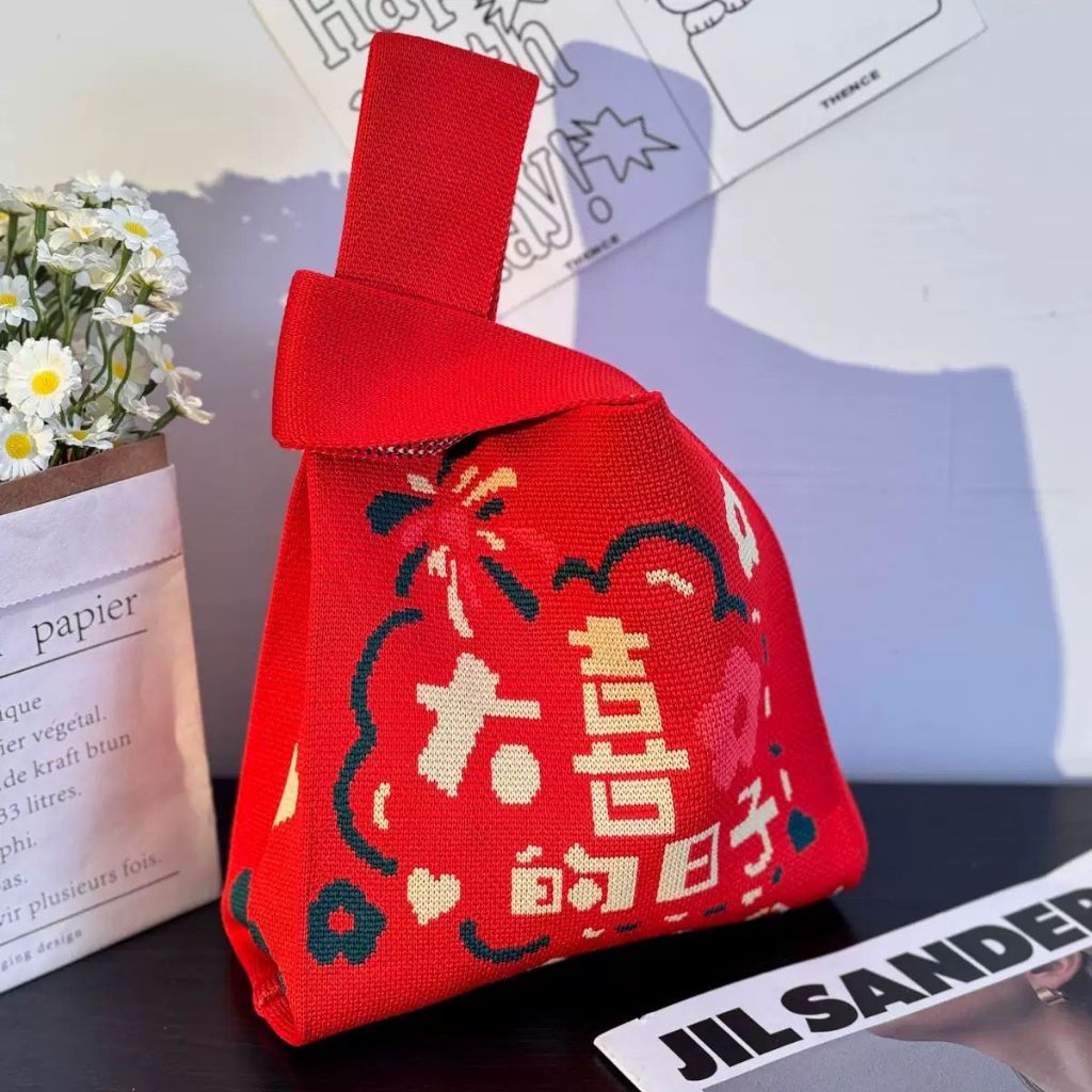 [Hommly SG Stocks] Candy Color Knit Tote Bag Women Handbags Cute Shopping Reusable Sling Bag