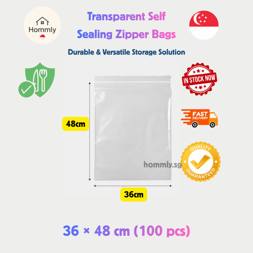 [Hommly SG Instock] Transparent Zipper Bag | Zip Bag | Zip and lock Bag | Food Storage Bag | Resealable Sealed Bag
