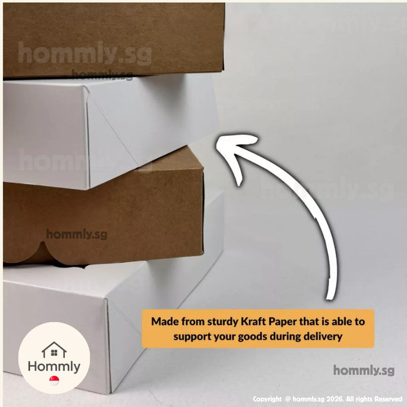 [Hommly SG Instock]  9" 10" Brownie Box Kraft Brown Window Cake Box for Weddings | Catering | Parties