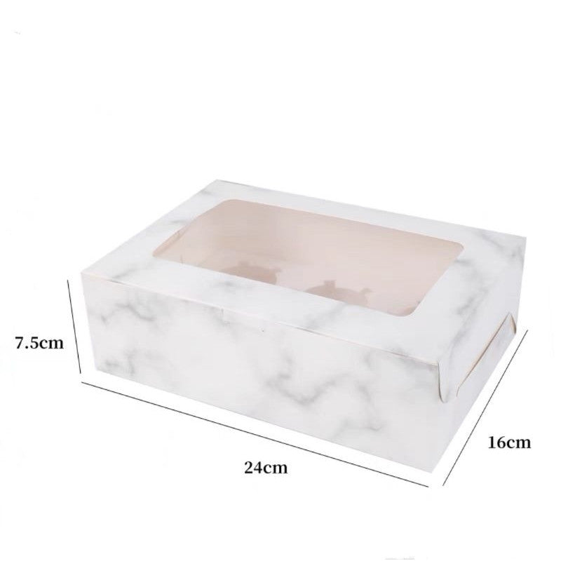 [Hommly SG Instock] 1/2/4/6/8/12/24 Cavities Window Cupcake Box/Muffin Box/Cake Box/Cupcake Liner